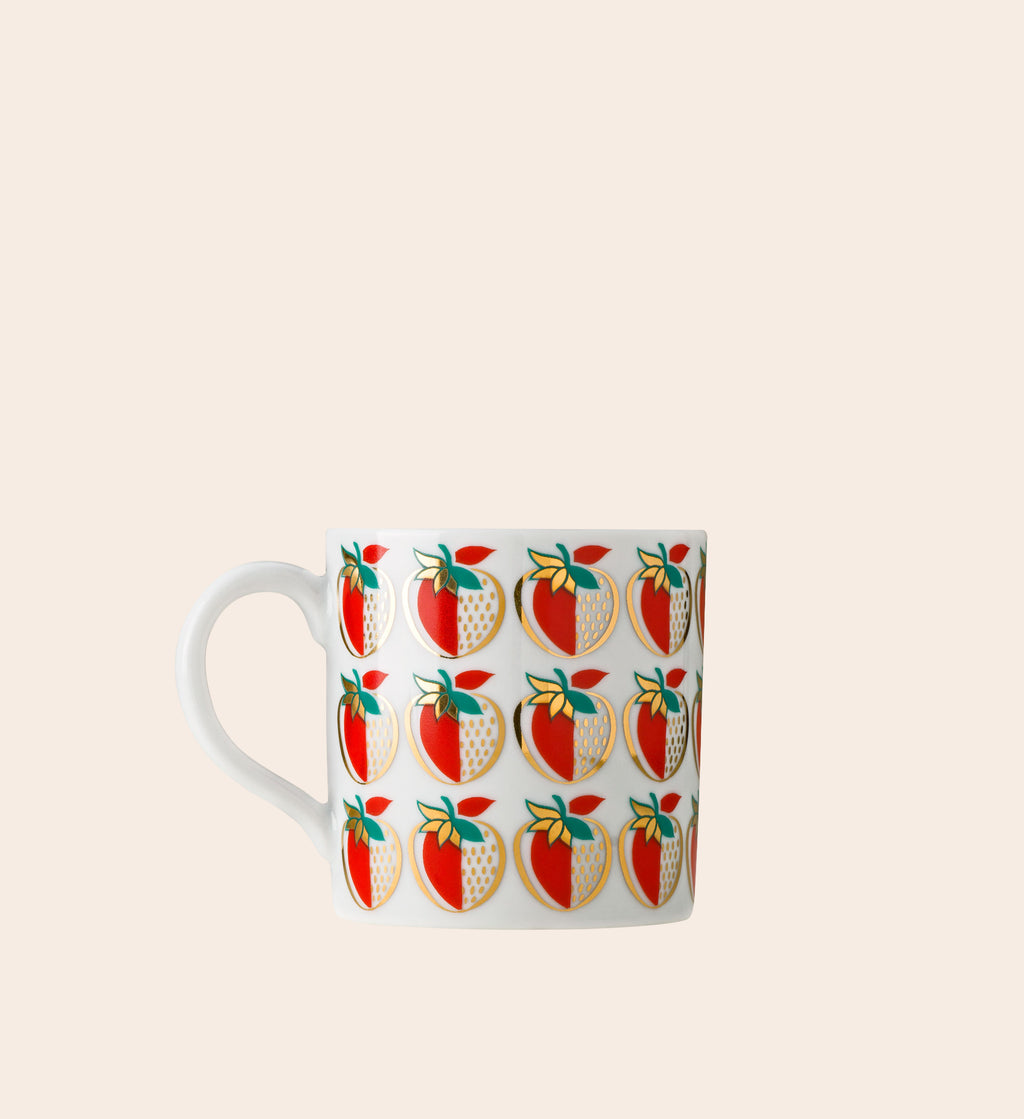 Strawberry Espresso Cup with Saucer