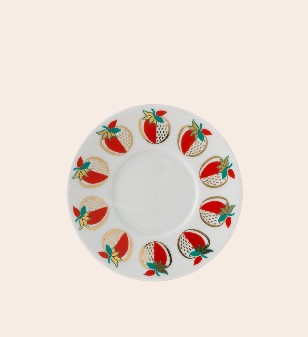 Strawberry Espresso Cup with Saucer