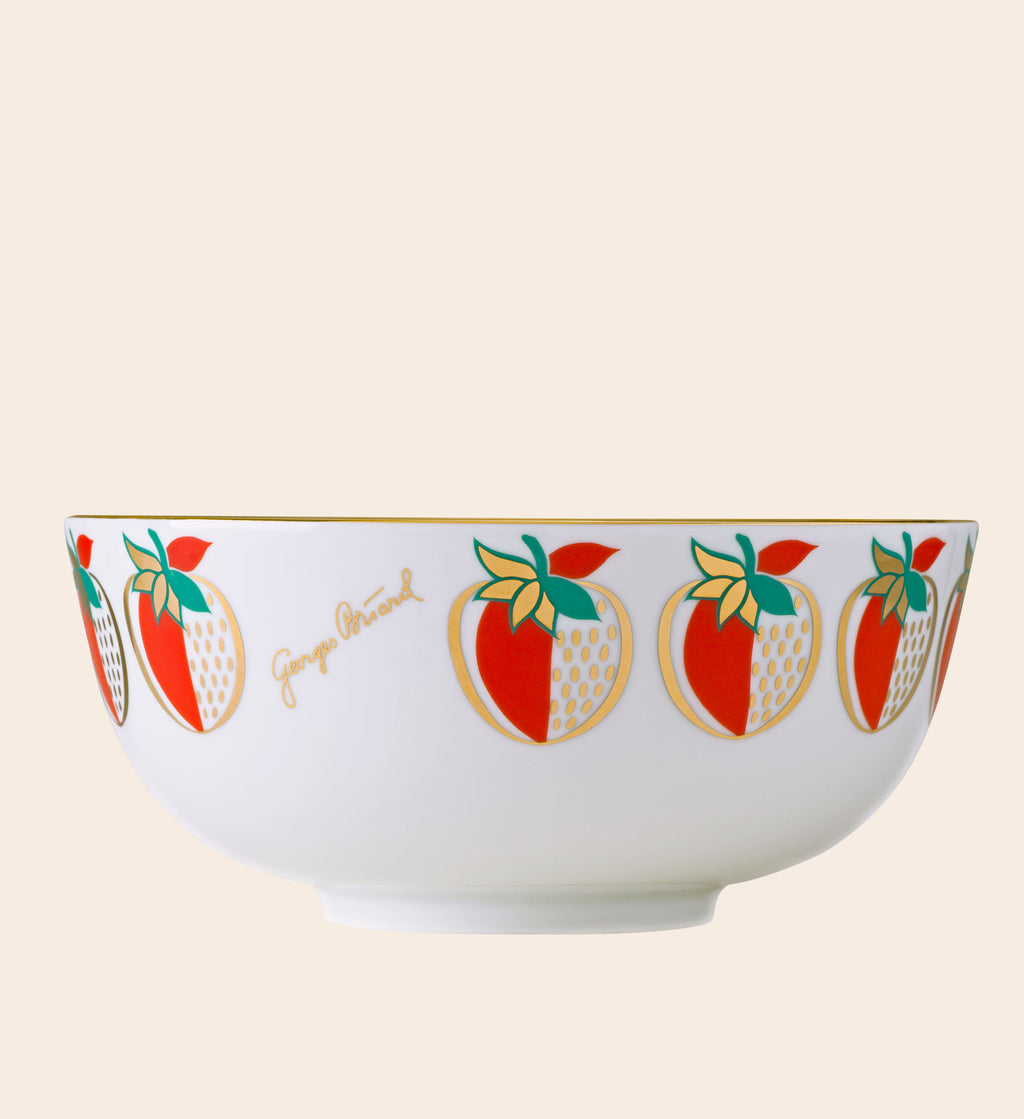 Strawberry Gold Porcelain Bowl