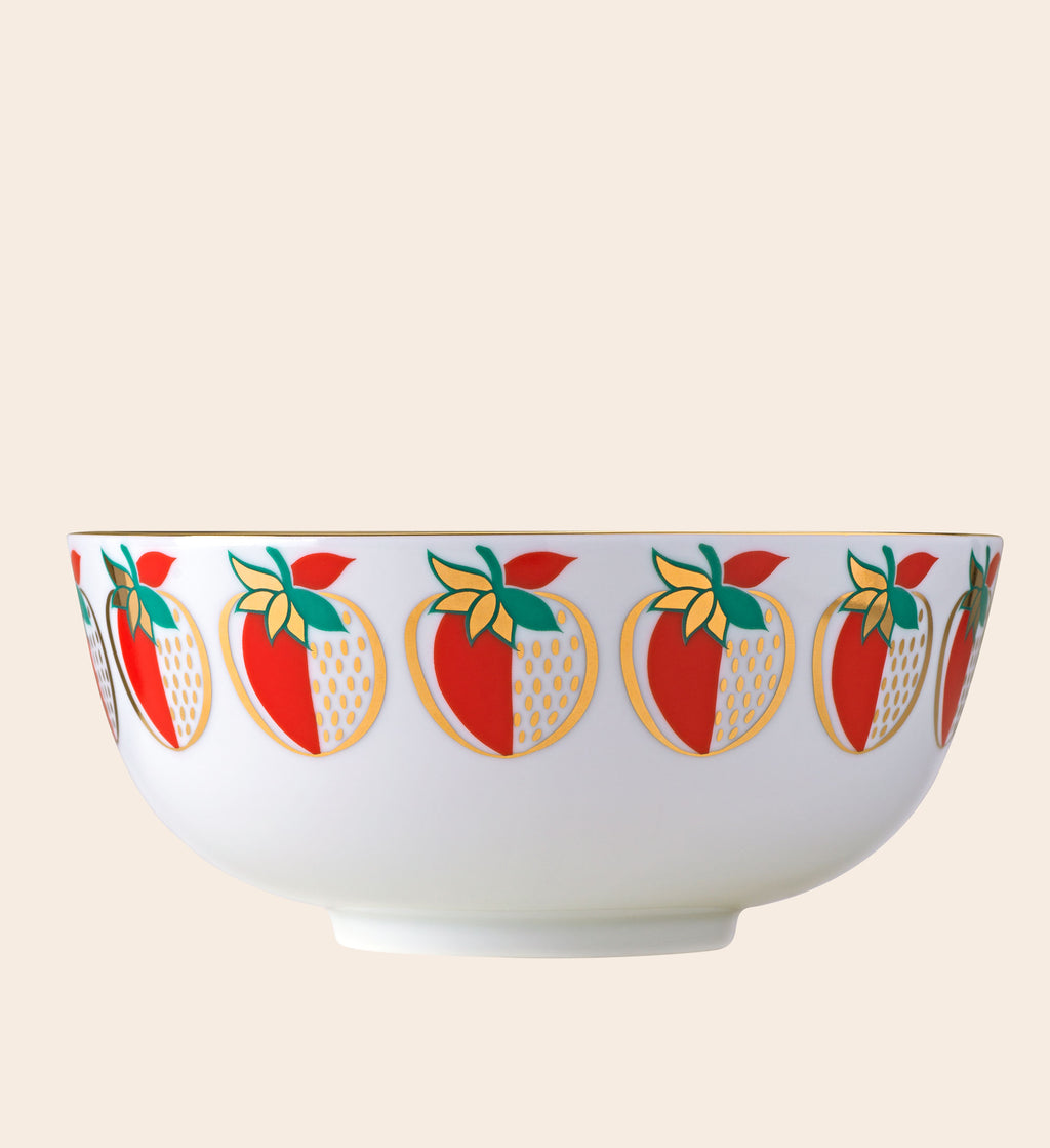 Strawberry Gold Porcelain Bowl