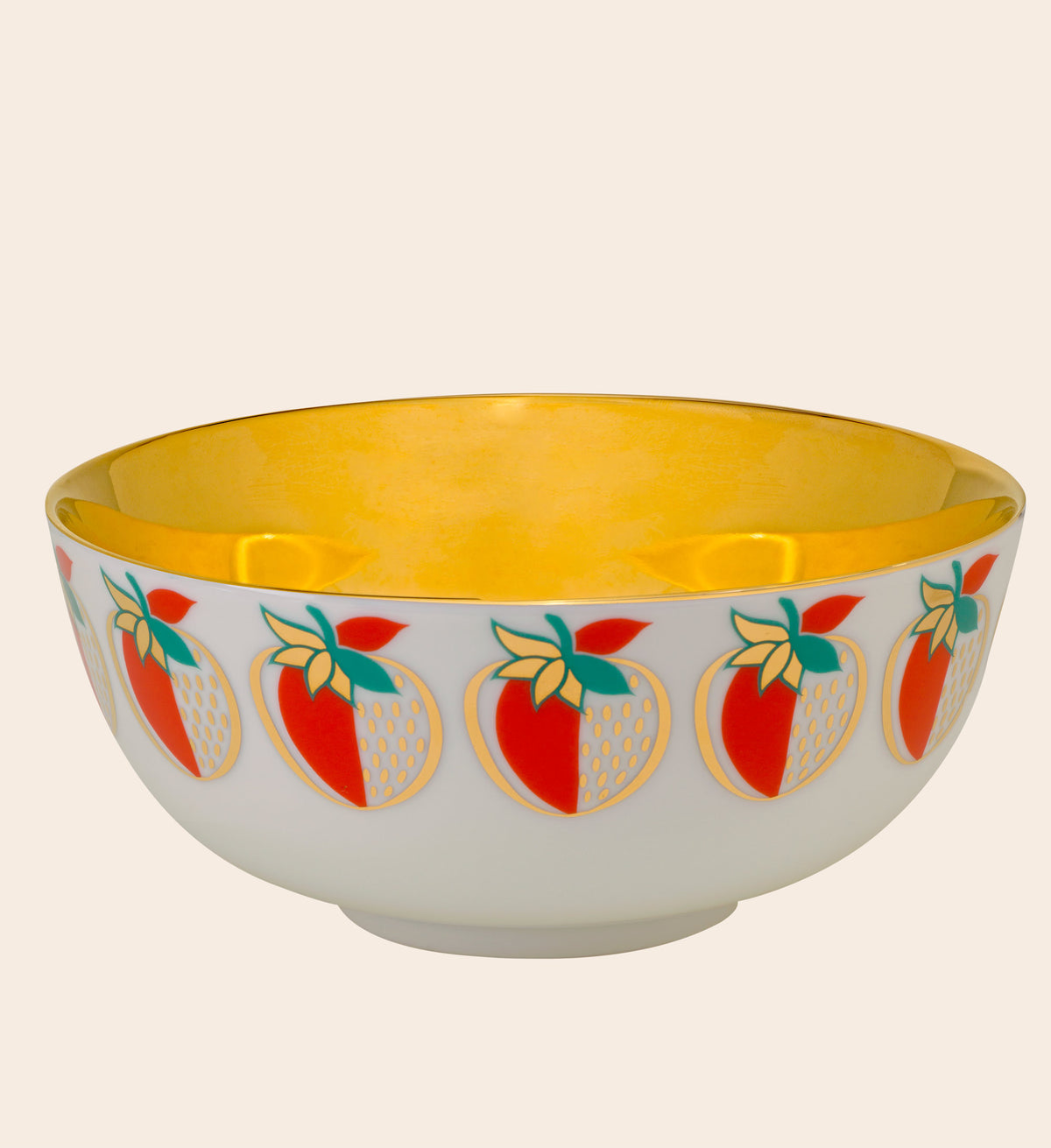 Strawberry Gold Porcelain Bowl