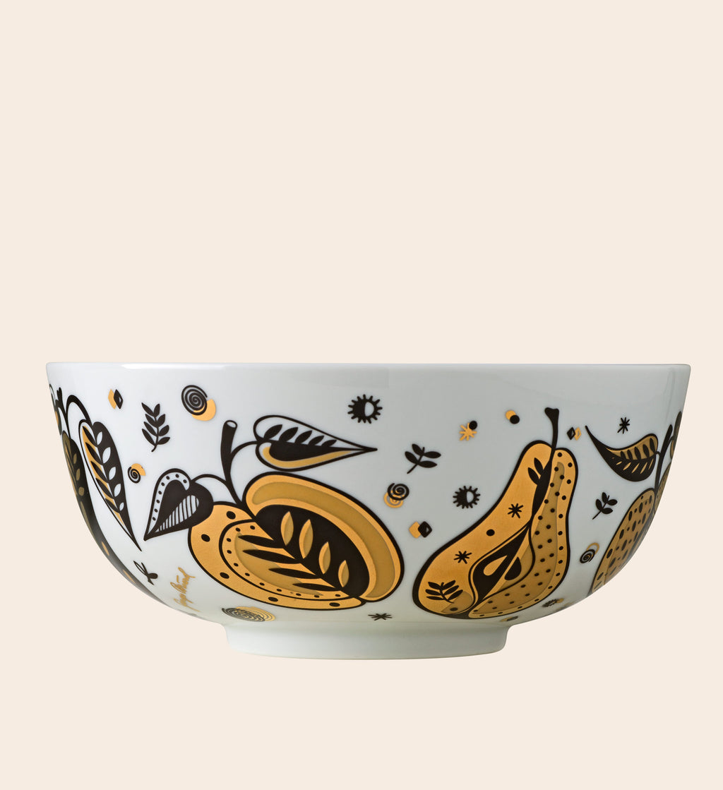 Forbidden Fruit Gold Porcelain Bowl