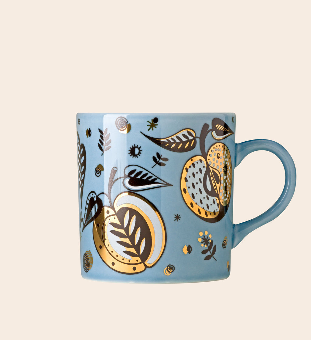 Forbidden Fruit Porcelain Coffee Mug - Blue