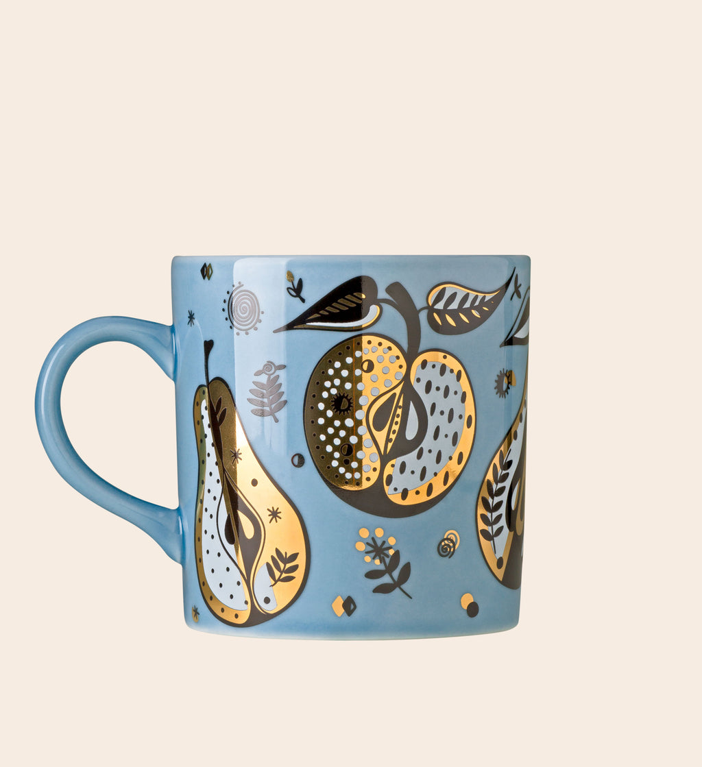 Forbidden Fruit Porcelain Coffee Mug - Blue