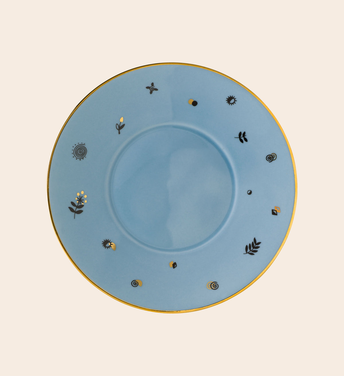 Forbidden Fruit Porcelain Teacup with Saucer - Blue