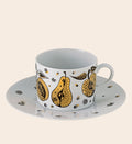 Forbidden Fruit Porcelain Teacup with Saucer - White